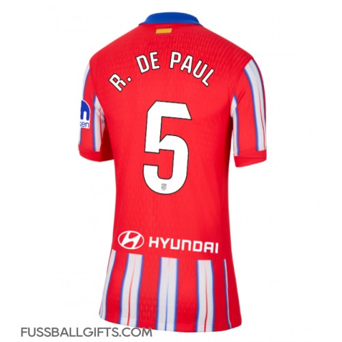 Atletico Madrid Rodrigo De Paul #5 Fußballbekleidung Heimtrikot Damen 2024-25 Kurzarm